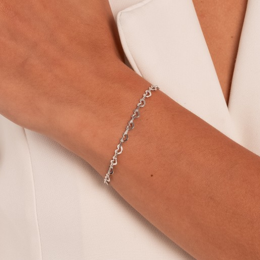PULSEIRA LISA CORAÇÕESZINHOS RÓDIO BRANCO