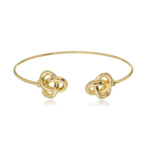 BRACELETE ABERTO 3 ALIANÇAS ORGÂNICAS NAS PONTAS DOURADO