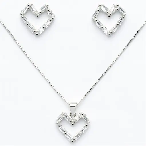 218CONJ  CORAÇÃO COM BAGUETE