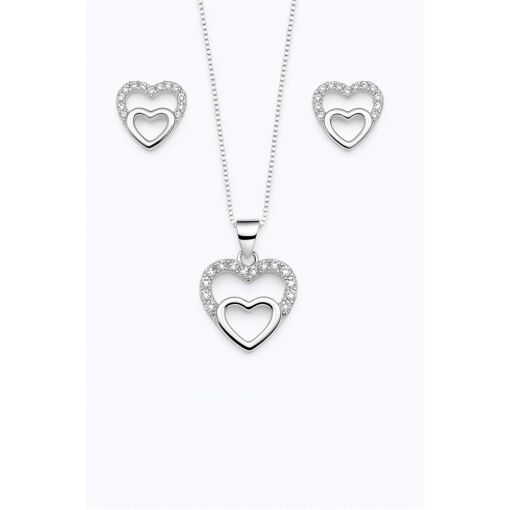 CONJUNTO DE PRATA DOIS AMORES