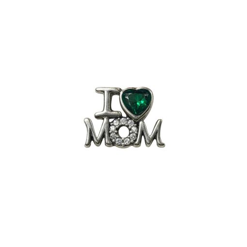 BERLOQUE DE PRATA I LOVE MOM COM ZIRCÔNIA