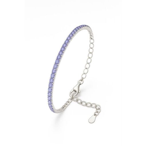 PULSEIRA DE PRATA RIVIERA ROXA