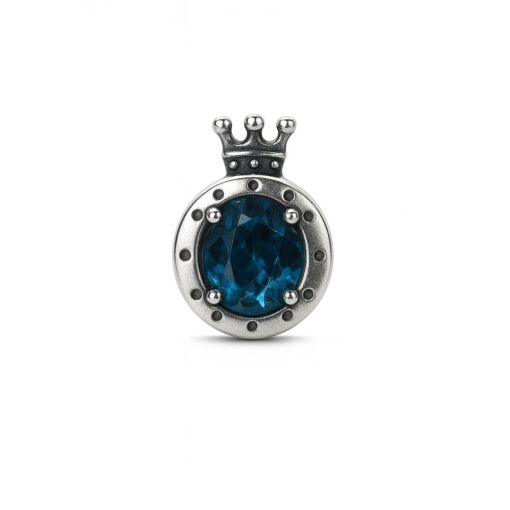 BERLOQUE DE PRATA TRAVA COROA DE ZIRCÔNIA AZUL E ROSA