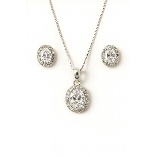 CONJUNTO PRATA OVAL
