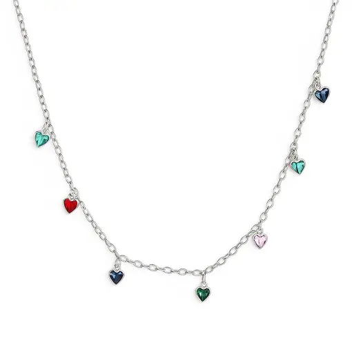 GAR682 CORAÇÃO COM ZIRCÔNIAS COLORIDAS