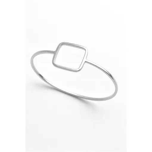 BRACELETE PRATA COM DETALHE QUADRADO