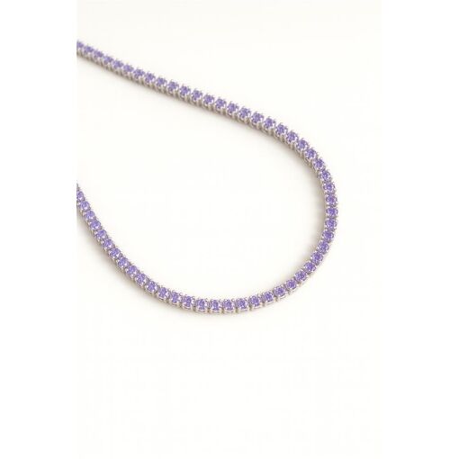 GARGANTILHA DE PRATA CHOKER RIVIERA ROXO