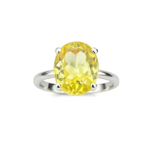 1198AN PONTO DE LUZ ZIRCONIA OVAL AMARELO 10x12mm