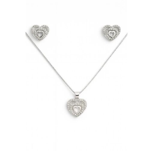 CONJUNTO DE PRATA AMOR COM ZIRCÔNIA