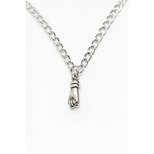PULSEIRA DE PRATA COM PINGENTE DE MÃO INFANTIL