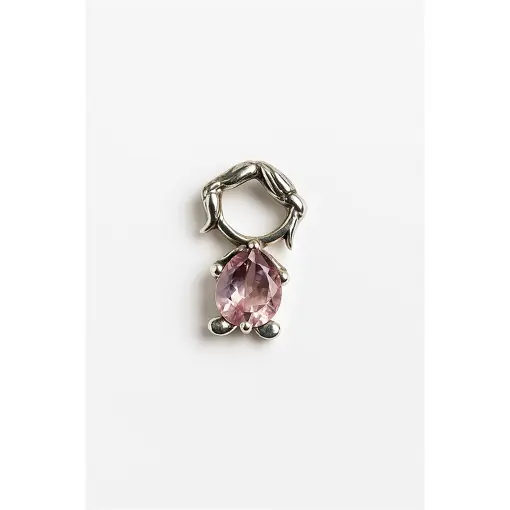 PG 396 MENINA COM ZIRCÔNIA ROSA