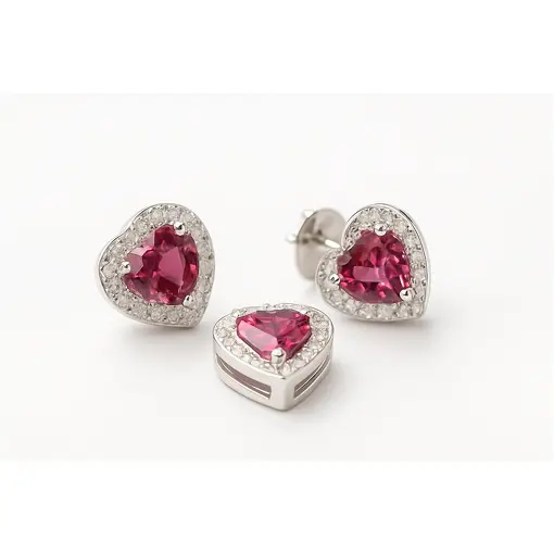 2CONJ DE PRATA CORAÇÃO