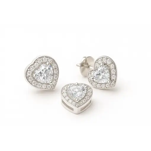 1103CONJ CORAÇÃO CRISTAL