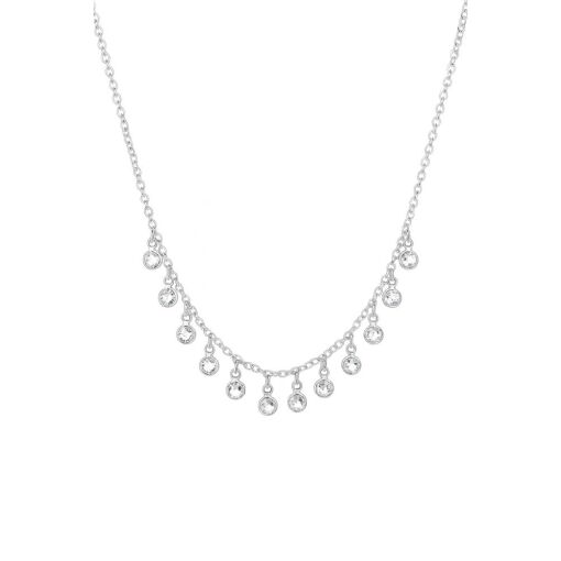 GARGANTILHA DE PRATA COM  ZIRCONIA REDONDAS