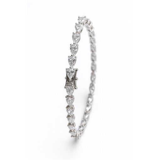 PULSEIRA DE PRATA RIVIERA CORAÇÃO COM ZIRCÔNIA