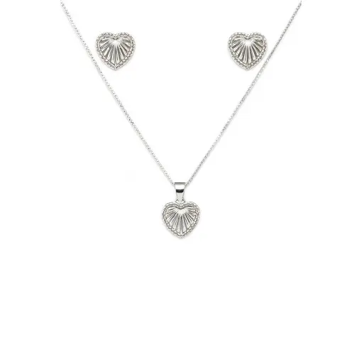 8CONJ DE PRATA CORAÇÃO