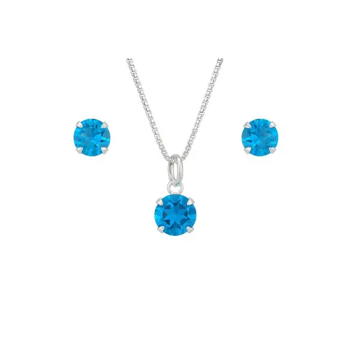 CONJUNTO PRATA REDONDO CRAVADO