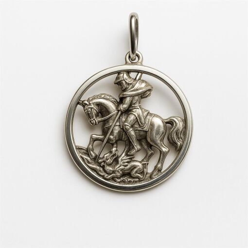 PINGENTE DE PRATA SÃO JORGE