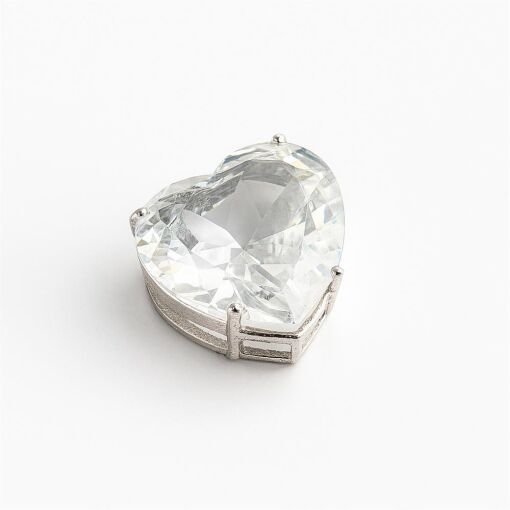 GARGANTILHA DE PRATA CORAÇÃO COM CRISTAL