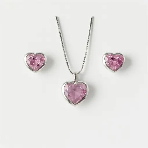 424CONJ CORAÇÃO ROSA CLARO