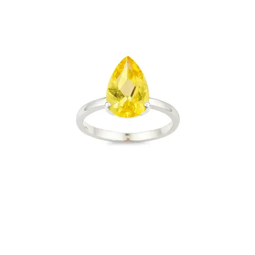 1197AN PONTO DE LUZ ZIRCONIA GOTA AMARELO 6x9mm