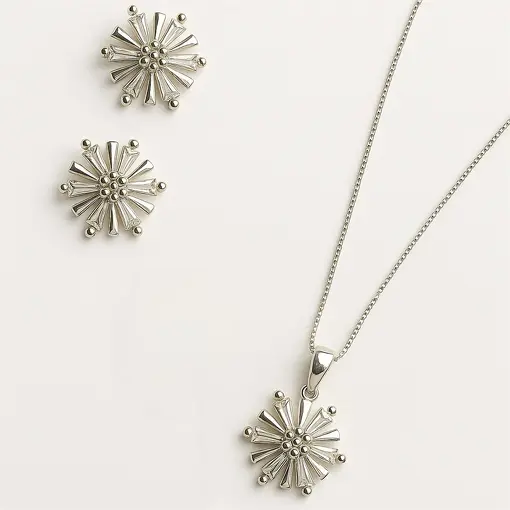 32CONJ DE PRATA FLOR