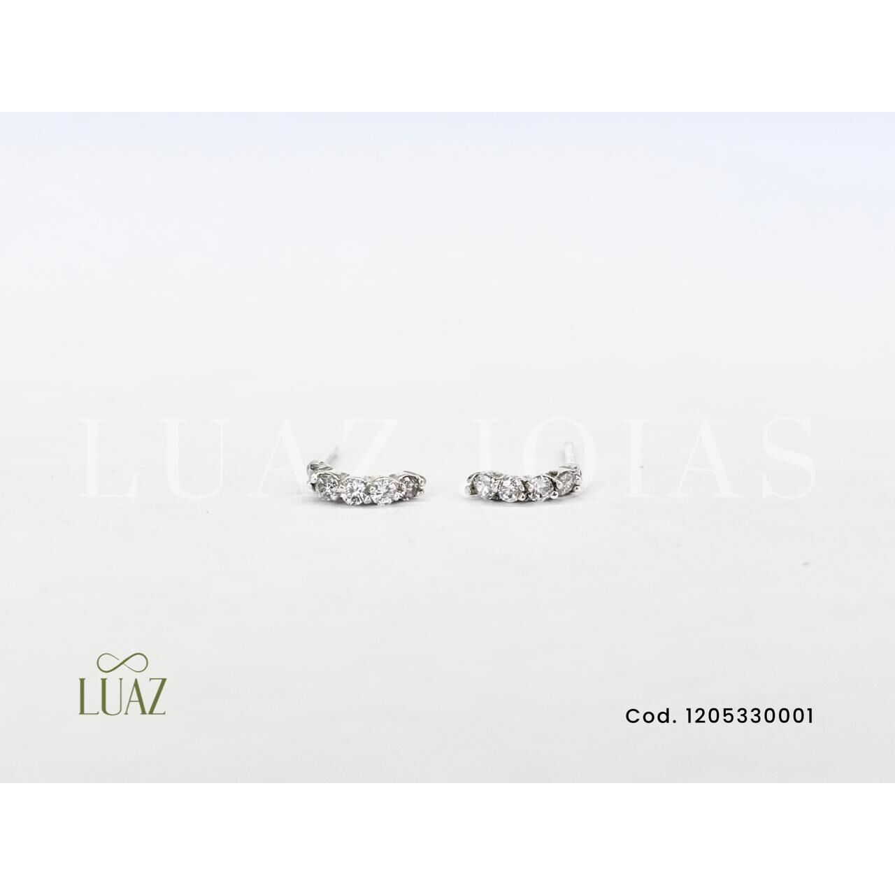 Brinco Meia Argolinha C/Zirconia