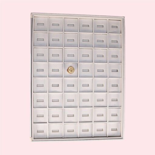 BANDEJA COM 48 TAGS LARGA C/ TAMPA PARA ANEIS