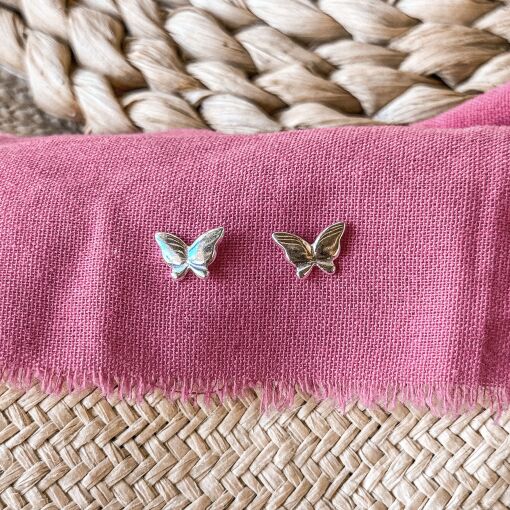 Brinco Borboleta Lisa de Prata