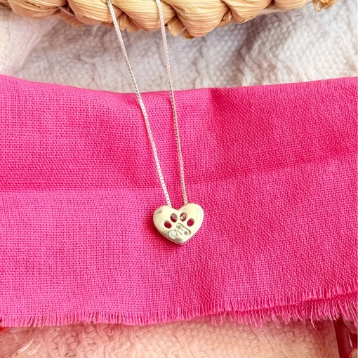 Conjunto Coração com Pata de Prata M1