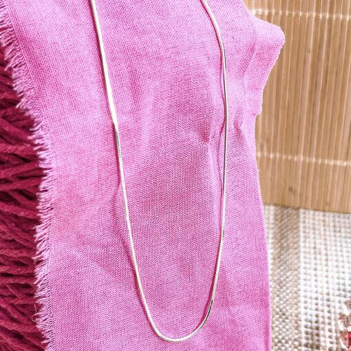 Corrente de Prata em Malha Rabo de Rato Diamantada 40cm