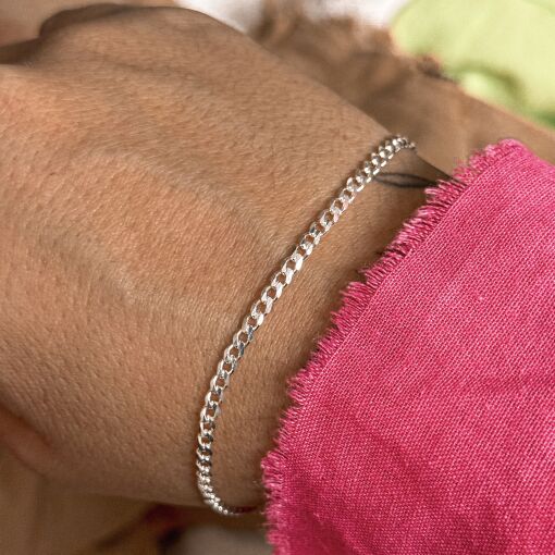 Pulseira de Prata Italiana em Prata Groumet 2mm
