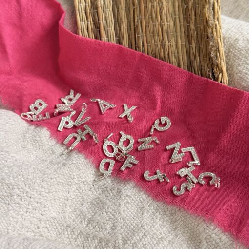 Pingente Letra com Zirconias de Prata