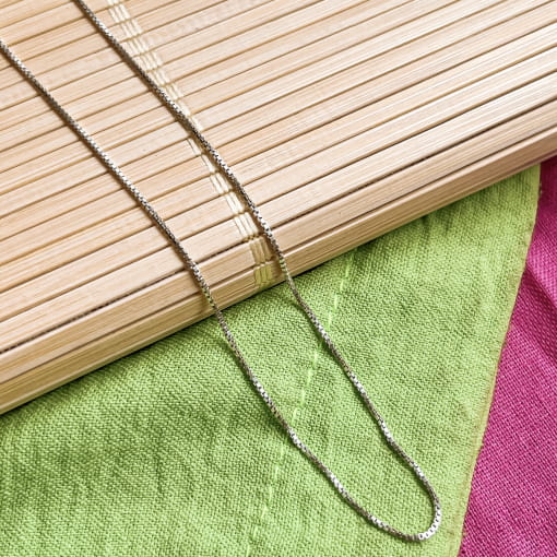 Corrente de Prata em Malha Veneziana V12 50cm 12 Unidades