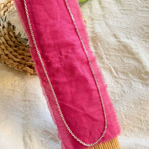 Corrente de Prata Italiana em Malha Cartier 2,5mm 60cm