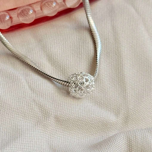 Separador Redondo com Corações de Prata M2