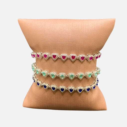 Pulseira Riviera Coração de Prata