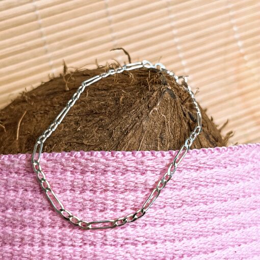 Pulseira Infantil de Prata Italiana em Malha 3x1 16cm