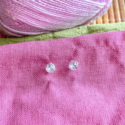Brinco Zirconia de Prata com Tarraxa Baby 5mm