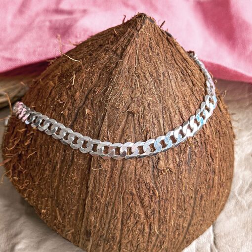 Pulseira de Prata Italiana em Malha Groumet 5,5mm