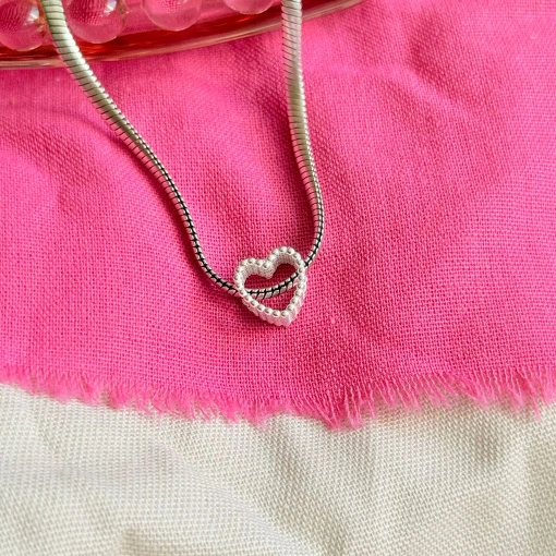 Separador Coração Vazado de Prata M1