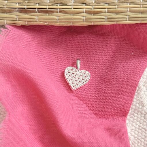 Pingente Coração Vazado 3D de Prata