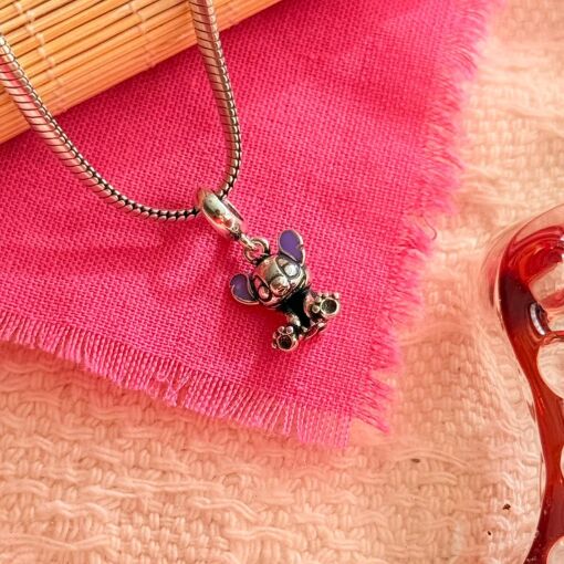 Berloque Stitch de Prata Envelhecida