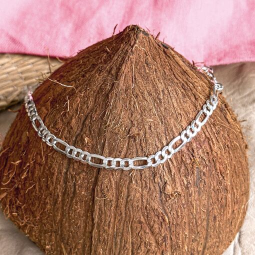 Pulseira de Prata Italiana em Malha 3x1 3,5mm