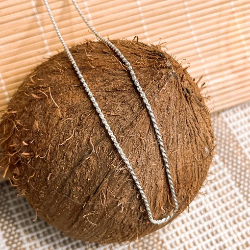 Corrente de Prata em Malha Cordão Baiano 1,2mm 45cm