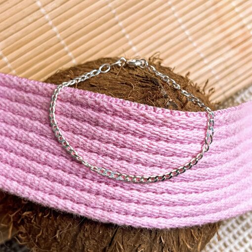 Pulseira de Prata Italiana em Malha Groumet 2,8mm