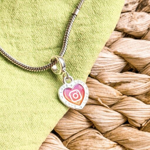 Berloque Coração Instagram de Prata M2