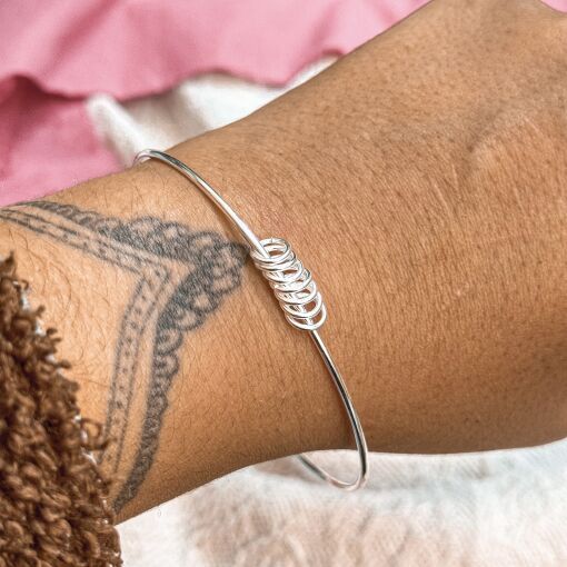 Bracelete FIno com Argolinhas de Prata
