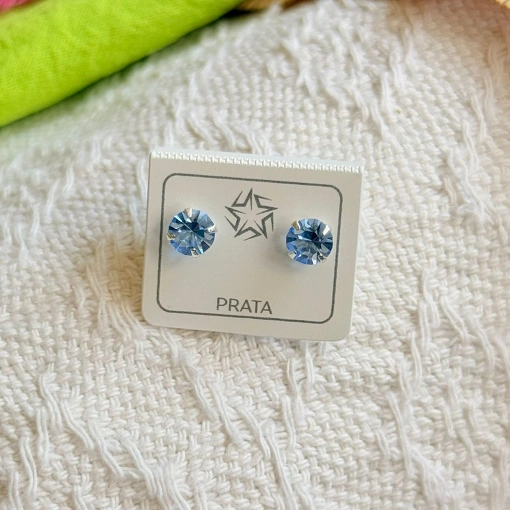 Brinco Zirconia de Prata com Tarraxa Baby 5mm