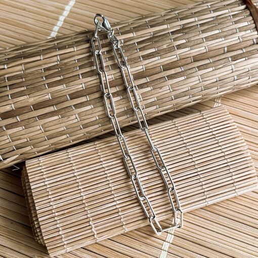 Pulseira de Prata em Malha Cartier Alongado